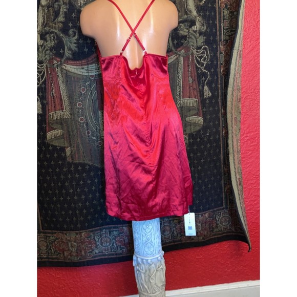 NEW•ROMWE silky slinky red Slip dress Lg - Picture 6 of 11